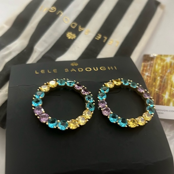 Lele Sadoughi, crystal circulo earrings - Picture 1 of 9